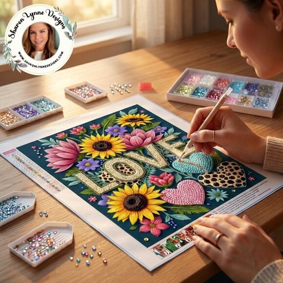 Other - Love DIY Diamond Painting Kit No Frame - Romantic Heart Art Craft Project